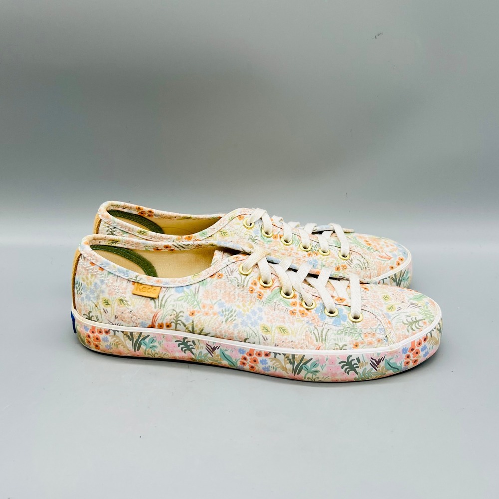 Keds Shoes Womens 6 Multicolor Floral Canvas Rifle Paper Co Lace Up Sneakers